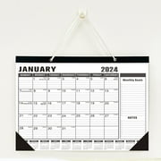 TUTUnaumb 2024-2025 Desk Calendar - 18 Months 17 x 22 Inches Large Academic Monthly Calendar from Jan. 2024 to Jun. 2025 with Hanging Rope, Large Ruled Blocks for Home School Office-White