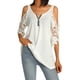 thumbnail image 1 of SAYOO Camiseta de mujer , camisola hueca con decoración de cremallera, ropa de verano SAYOO  Sexy, 1 of 8
