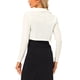 thumbnail image 3 of INSPIRE CHIC Chaqueta corta de terciopelo con cuello de solapa y mangas largas para mujer, color blanco, 3 of 6