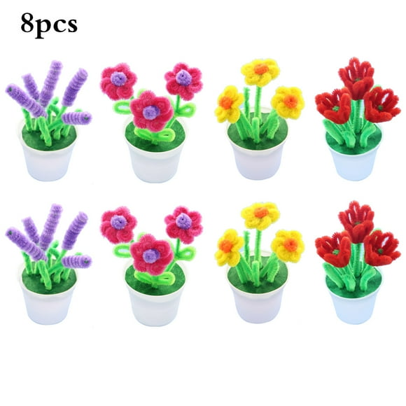 8 Sets DIY Craft Kit Lovely Fake Plant Handmade Craft Kit for Teacher's Day