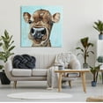 thumbnail image 2 of Fun Close Up Cow Face Animals & Insects Painting Gallery Wrapped Canvas Print Wall Art, 2 of 7