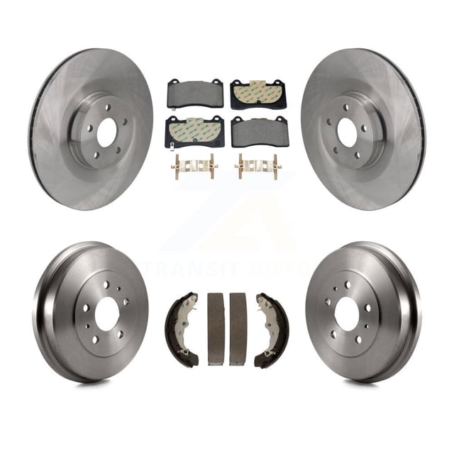 Transit Auto Front Rear Disc Brake Rotors Semi-Metallic Pads and Drum Kit for Car 2016-2018 Ford Focus RS K8F-104112