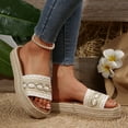 thumbnail image 6 of Mqqzkk Women's Low Platforms Sandals Fashion Woven Slippers Open Toes Sandals Casual Lightweight Summer Slip On Soft Comfy Shoes, 6 of 9