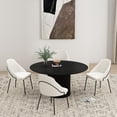 thumbnail image 2 of Gracie White and Black Leatherette Dining Chair with Steel Legs - Set of 4, 2 of 10