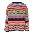 thumbnail image 5 of Ikevan Women'S Printed Long O-Neck Sleeve Style Loose Sweaters Ladies Tops Black 4(S), 5 of 6