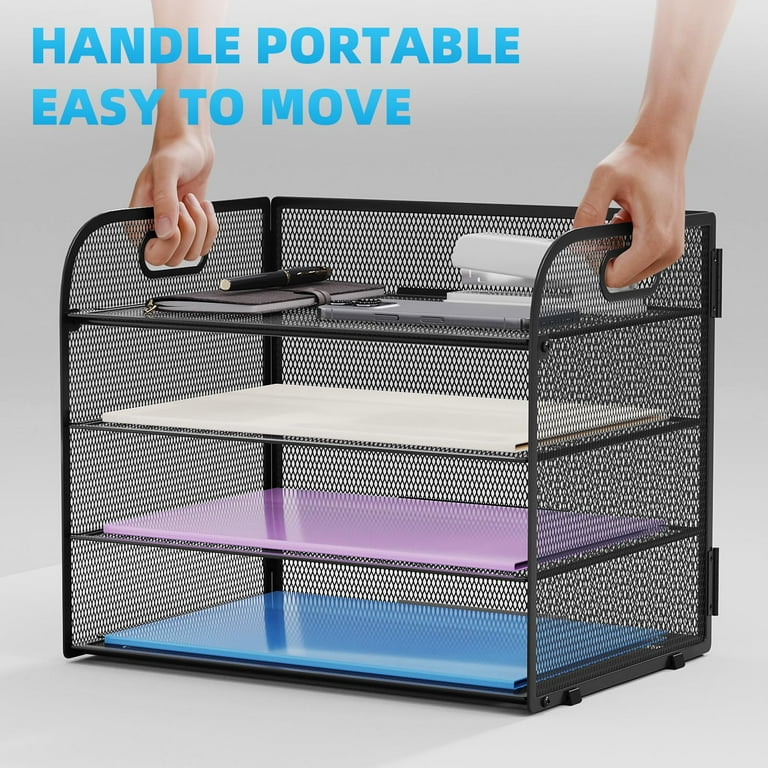 Marbrasse 4-Tier Desk Organizer Tray, Black photo 6