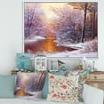 thumbnail image 2 of Designart 'Christmas Forest With Trees and River II' Traditional Framed Canvas Wall Art Print, 2 of 5