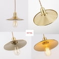 thumbnail image 4 of FSLiving Pendant Light with 15ft Plug-in UL Cord, E26 Vintage Design Gold Metal Shade Dimmable Lightimg Fixture for Kitchen Living Room Bedroom Corridor, Bulb Sold Separately - 1 Pack, 4 of 8
