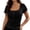 20#Black, variant on Summer Tops for Women 2026 Short Sleeve Lace Trim Slim Fitted Henley Tee Shirts Y2K Fashion Clothing White XS