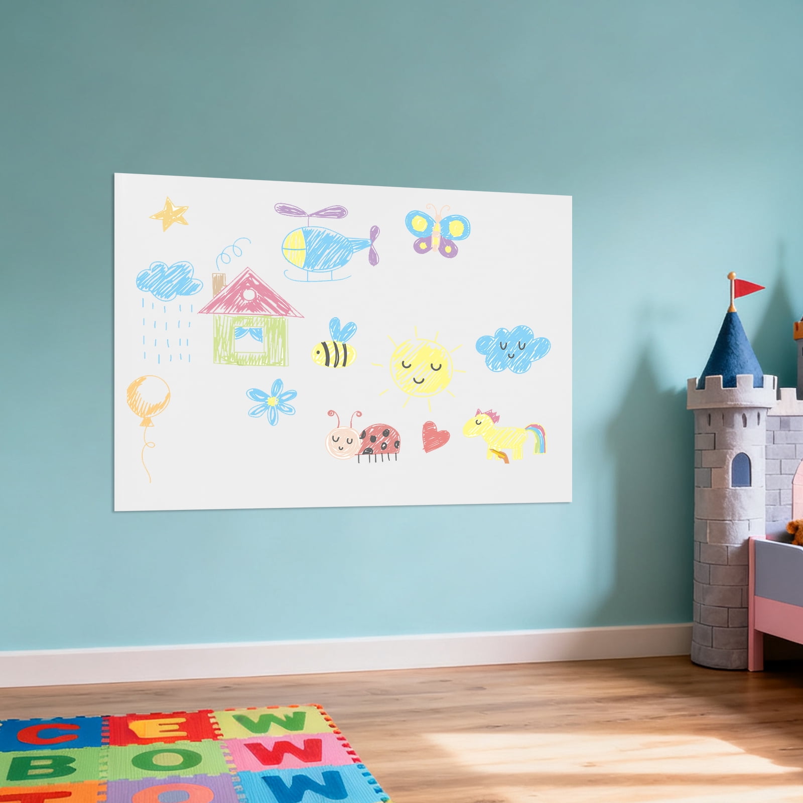 White PVC 80*120cm Magnetic Whiteboard Can Be Curled And Pasted Without Hurting The Wall