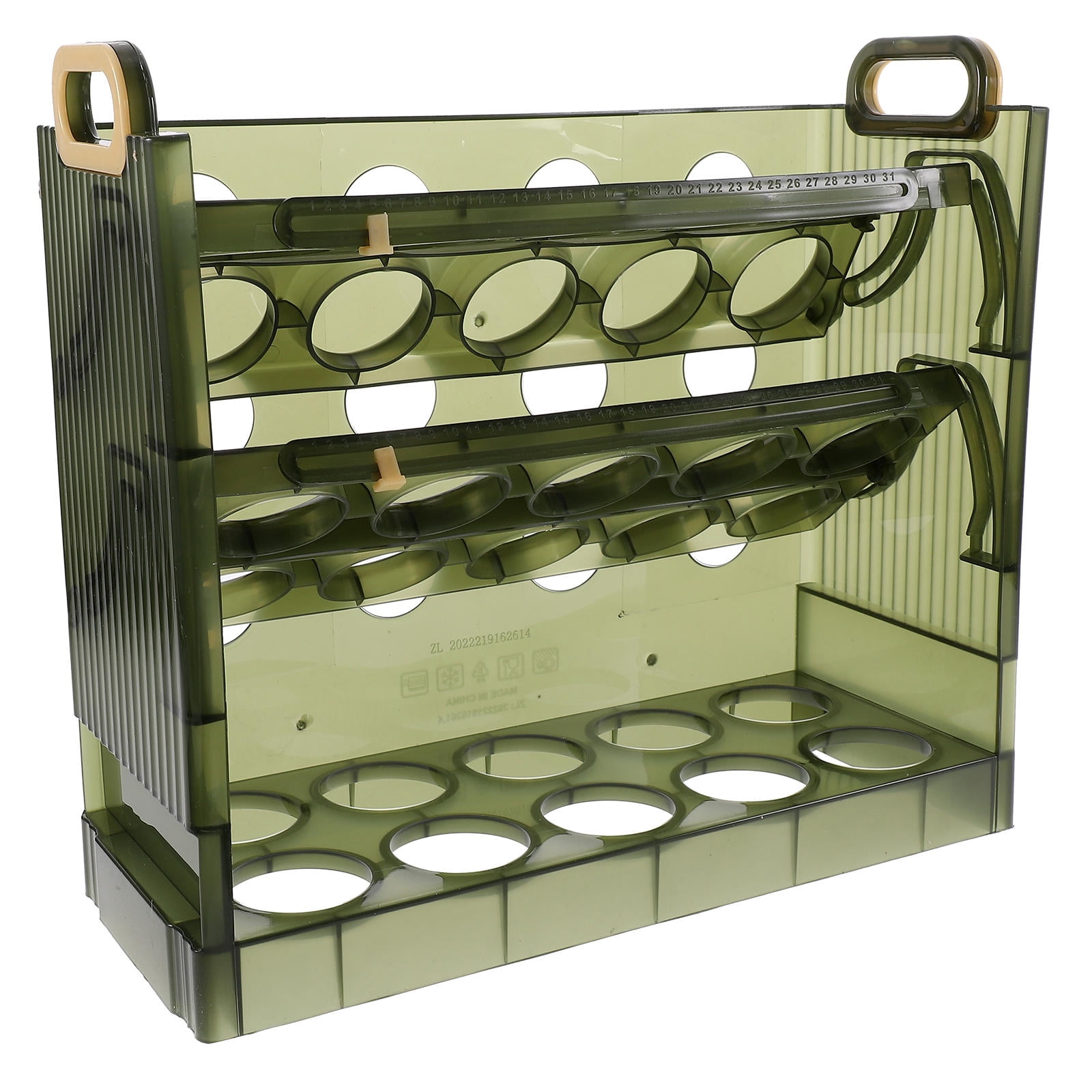 WEUVEB Egg Storage Holder Egg Storage Container Green Plastic 1Pcs 10.02X9.04X3.93 in