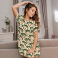 thumbnail image 3 of Naloa palm tree Asian leopard Print Women Nightgowns,Womens Loungewear,Short Sleeve Sleepwear,Comfy Ladies Nightdress, 3 of 6