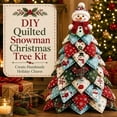 thumbnail image 2 of Quilted Christmas Tree Kit, Handmade Fabric Holiday Tree Decor | DIY Patchwork Sewing Craft Kit with Cute Topper Home Mantel Table Office Display, 2 of 6