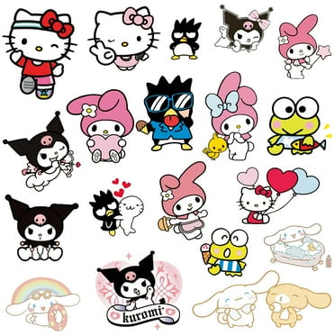 Sanrio Wall Sticker For Bedroom Living Room Nursery Party Decorations Anime Cartoon Background Self-Adhesive Wall Decor Baby Boy Girl Kids Room Wall Mural Decor Poster Gift