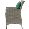 thumbnail image 3 of Modern Contemporary Urban Design Outdoor Patio Balcony Garden Furniture Side Dining Chair Armchair, Rattan Wicker, Green Light Gray, 3 of 3