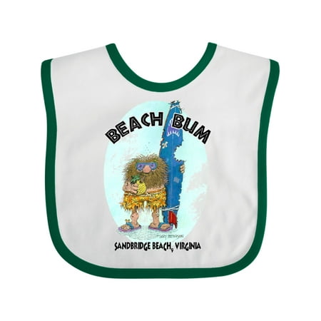 

Inktastic Beach Bum Sandbridge Beach Virginia Gift Baby Boy or Baby Girl Bib