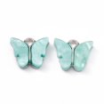 thumbnail image 3 of 100 pc Acrylic Charms with Platinum Tone Alloy Finding Butterfly Charm Mixed Color 13x14x3mm Hole: 2mm, 3 of 4