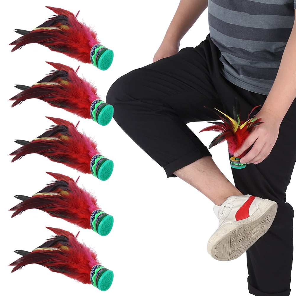 LHCER 5PCS 20CM Height Handmake Feather Shuttlecock China Foot Kick