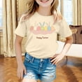 thumbnail image 2 of KONDYS Happy Easter Shirt Girls Trendy Easter Eggs Bunny Printed Kids Tee Summer Short Sleeve Crewneck T Shirt 3-4Y, 2 of 4