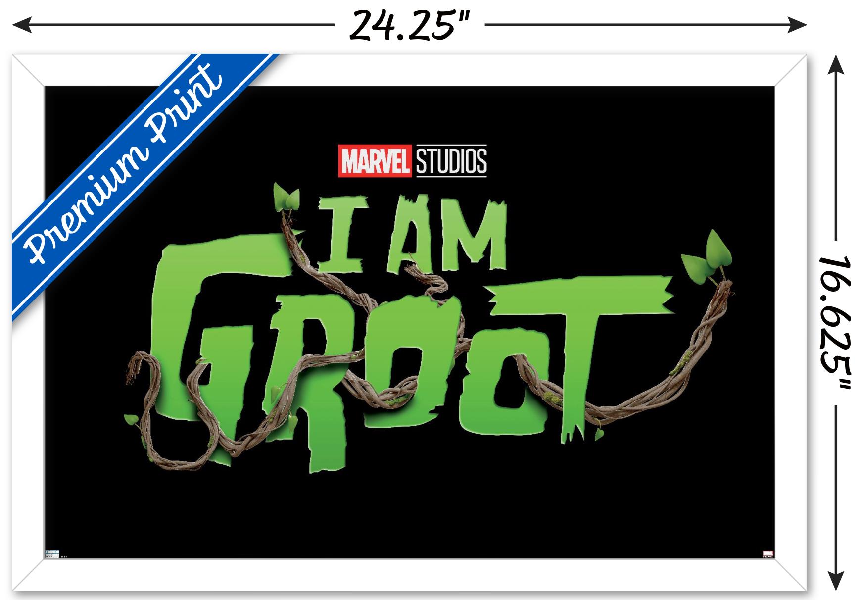 Marvel I Am Groot - Logo Wall Poster, 14.725" x 22.375", Framed