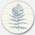 thumbnail image 1 of Designart « Blue Fern Print on wood II » Art Mural Rond en Métal Style Ferme, 1 of 3