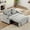 Gray + Foam + 2 Seat, variant on Foldable Double Seat Recliner Sofa Bed, 3-in-1 Convertible Loveseat with Adjustable Backrest, Pull-Out Sleeper with USB & Type-C Ports, Cup Holders, Side Pockets, Blue Velvet for Small Spaces