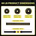 thumbnail image 4 of 2-In-1 Adjustable Weight Set 44 /33 Lb, Adjustable Weights Used As Dumbbell and Barbell Set, Yellow, 4 of 7
