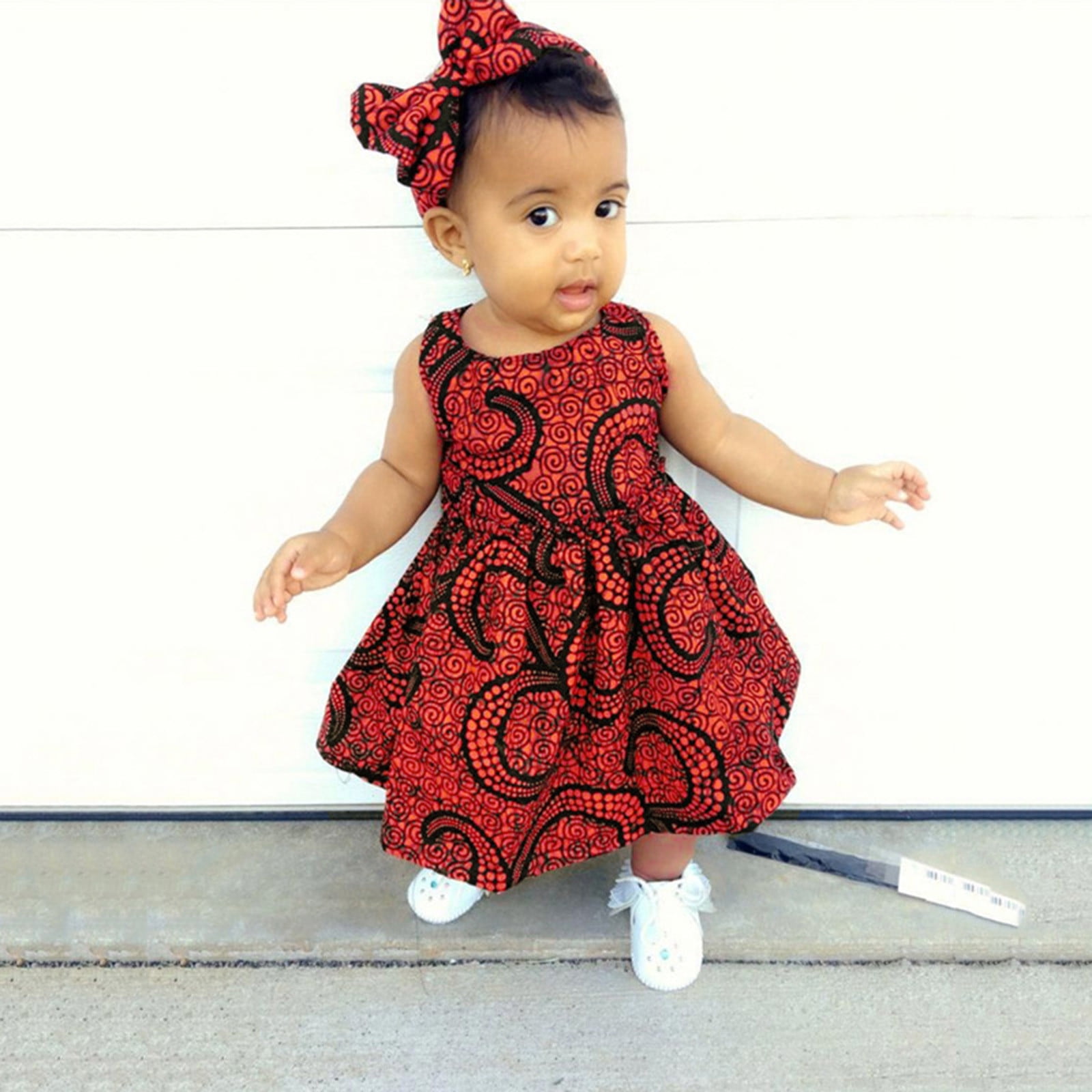 Nechology Big Kid Girl Dress Thanksgiving Dress Baby Girl Princess Ankara Dashiki Toddler Kids 6m 3y Sleeveless Traditional Dresses Baby Girls Clothes