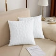 thumbnail image 4 of Quilted Floral Throw Pillow Covers 18 x 18 Inch (Set of 2, Off White), 4 of 8