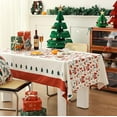 thumbnail image 4 of Fennco Styles Santa & Tree Holiday Design Tablecloth 56" W X 87" L - Red Christmas Print Festive Table Cover for Christmas Décor, Dining Room, Banquet, Family Gathering and Special Events, 4 of 4
