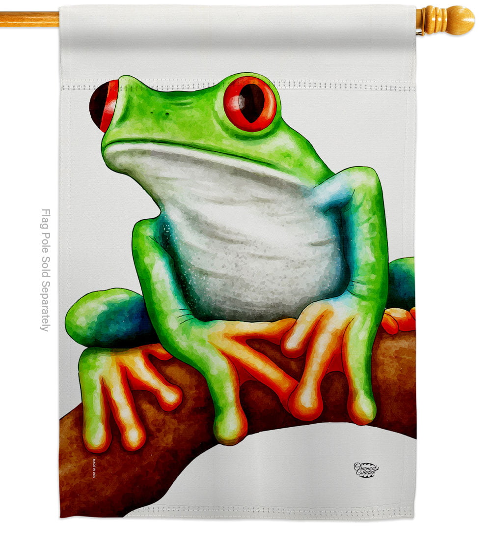 Tree Frog House Flag   Sculpted size 28 by 40 inches New