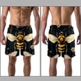 thumbnail image 3 of luoweisi Men's Beach Shorts Quick Dry Swim Trunks with Mesh Lining Bee L, 3 of 5