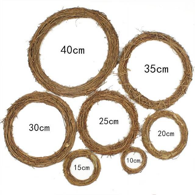 Anillo de ratán, anillo de ratán, floristería, hecho a mano, puerta, colgante, guirnalda floral, decoración navideña campestre, anillo desnudo, flor seca