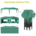 thumbnail image 3 of Portable Pop Up Folding Tent with 6 Removable Sidewalls, Heavy Duty Gazebo with 4 Church Style Window Panels, Waterproof Canopy Tent Shelter with Carry Bag for Party Events, 10'x20', Green, 3 of 8