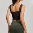 thumbnail image 5 of Iugvhana Womens Seamless Sports Bra Wide Strap Breathable Anti-Sagging Yoga Bra with Built-in Pads Push-Up Gym Workout Cami Tank Tops Coffee M, 5 of 6