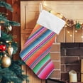 thumbnail image 5 of GZHJMY Christmas Stocking, Personalized Mexican Serape Stripes Large Candy Stocking Hanging Gift, 2 PCS Xmas Stockings Decoration for Family Holiday Party Ornaments Decor Fireplace, 5 of 7