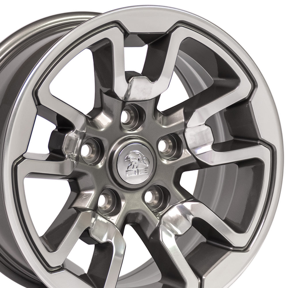 17" Replica Wheel Fits RAM 1500 Rebel DG55 Polished with Painted Anthracite Inlay 17x8