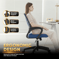 thumbnail image 3 of Magshion Mesh Office Chair Desk Chair, Mid Back Ergonomic Adjustable Height Rolling Swivel Computer Chair with Lumbar Support, Navy Blue, 3 of 14