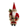 thumbnail image 3 of Colección de adornos de figuras de Papá Noel navideño Figura de Papá Noel de pie para Ribete de felpa marrón, 3 of 9