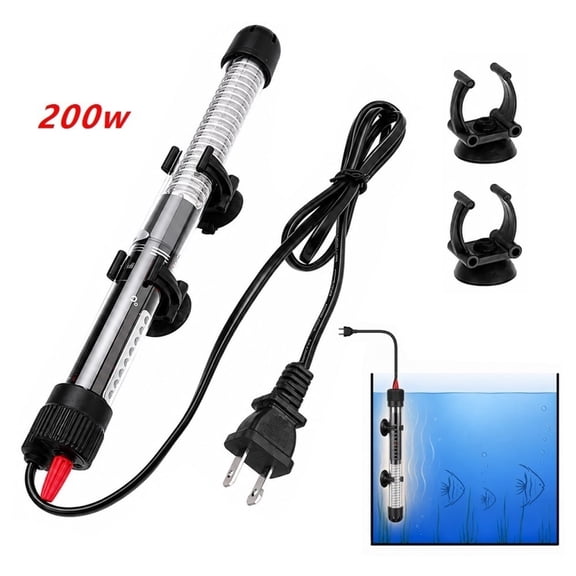 FAN 200W Submersible Aquarium Heater, Fish Tank Water Heater for 40-66 Gallon Tanks, Quartz Glass