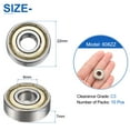 thumbnail image 2 of Uxcell 10 Pcs 608ZZ Deep Groove Ball Bearings 8x22x7mm Double Shield Bearings C3, 2 of 5