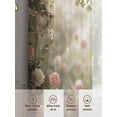 thumbnail image 6 of Pink Rose Spring Floral Sheer Curtains 84 Inch Length 2 Panels Set, Summer Roses Flowers Farmhouse Voile Window Treatment Rod Pocket Curtains Sheers Drapes for Bedroom/Living Room/Kitchen 52"x84"x2, 6 of 7