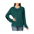 thumbnail image 2 of Unique Bargains Junior's Pullover Drop Shoulder Elbow Cat Patch Loose Sweater Pullover, 2 of 5