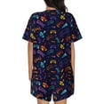 thumbnail image 6 of Fotbe Games Print Pajama Set for Women 2 Piece Loungewear Short Sleeve Tops and Shorts Set Soft Sleepwear-4X-Large, 6 of 7