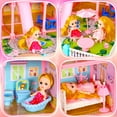 thumbnail image 4 of Huge Dollhouse for Girls, Large Pretend Play Pink Doll House Gift for Kids, 4 of 7