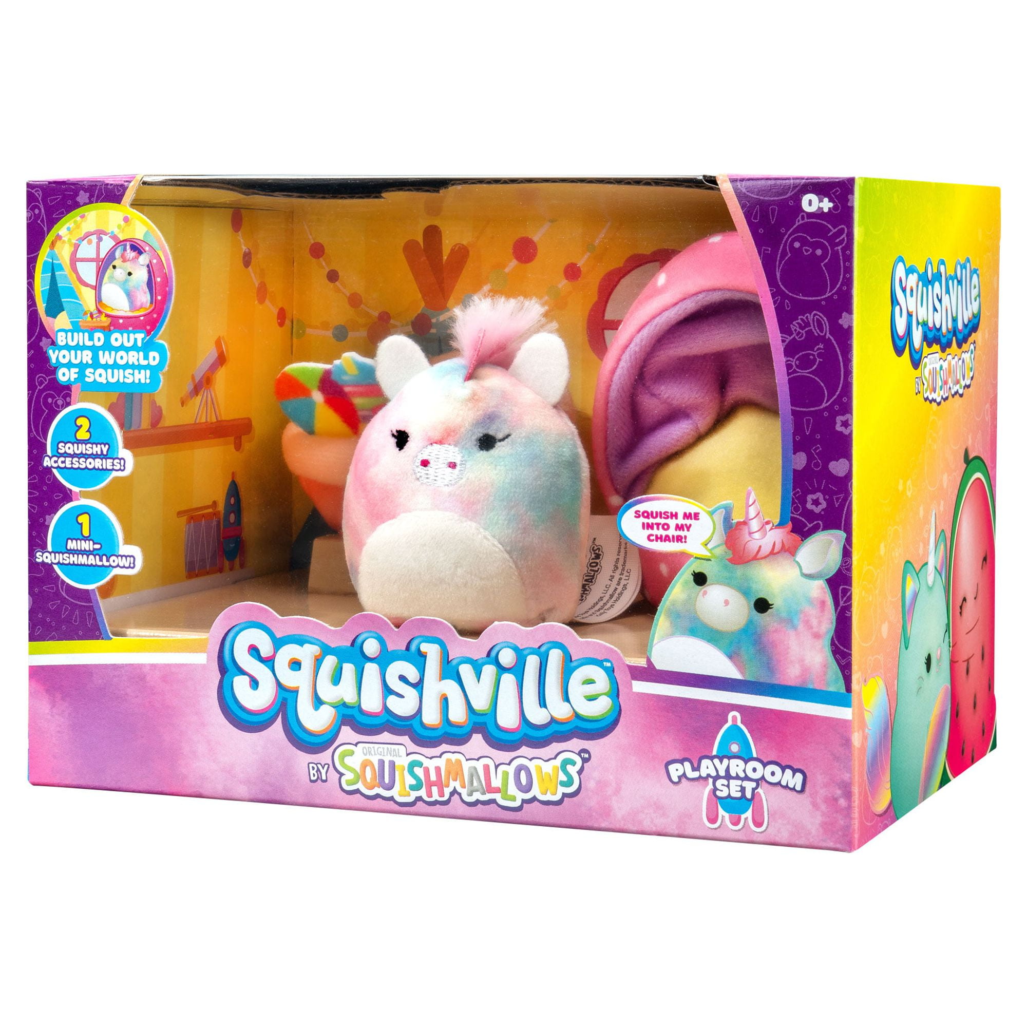  Squishville Squishmallows Mall-Two 2-Inch Mini Plush  Characters,Themed Play Scene,4 Accessories (Shopping Bag/Cart,Cash  Register,Arcade Machine)- Exclusive : Toys & Games