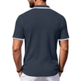 thumbnail image 3 of Men's Waffle Polo Shirts Casual Short Sleeve Button Down Shirts Knit Classic Golf Polo Shirts for Daily Wear, 3 of 4