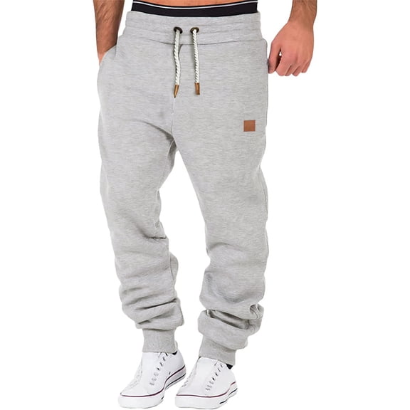 WXLWZYWL Men's Heavyweight Fleece Cargo Sweatpants Stretch Elastic Waist Workout Jogger Pants Drawstring Sport Trousers with Multi Pockets