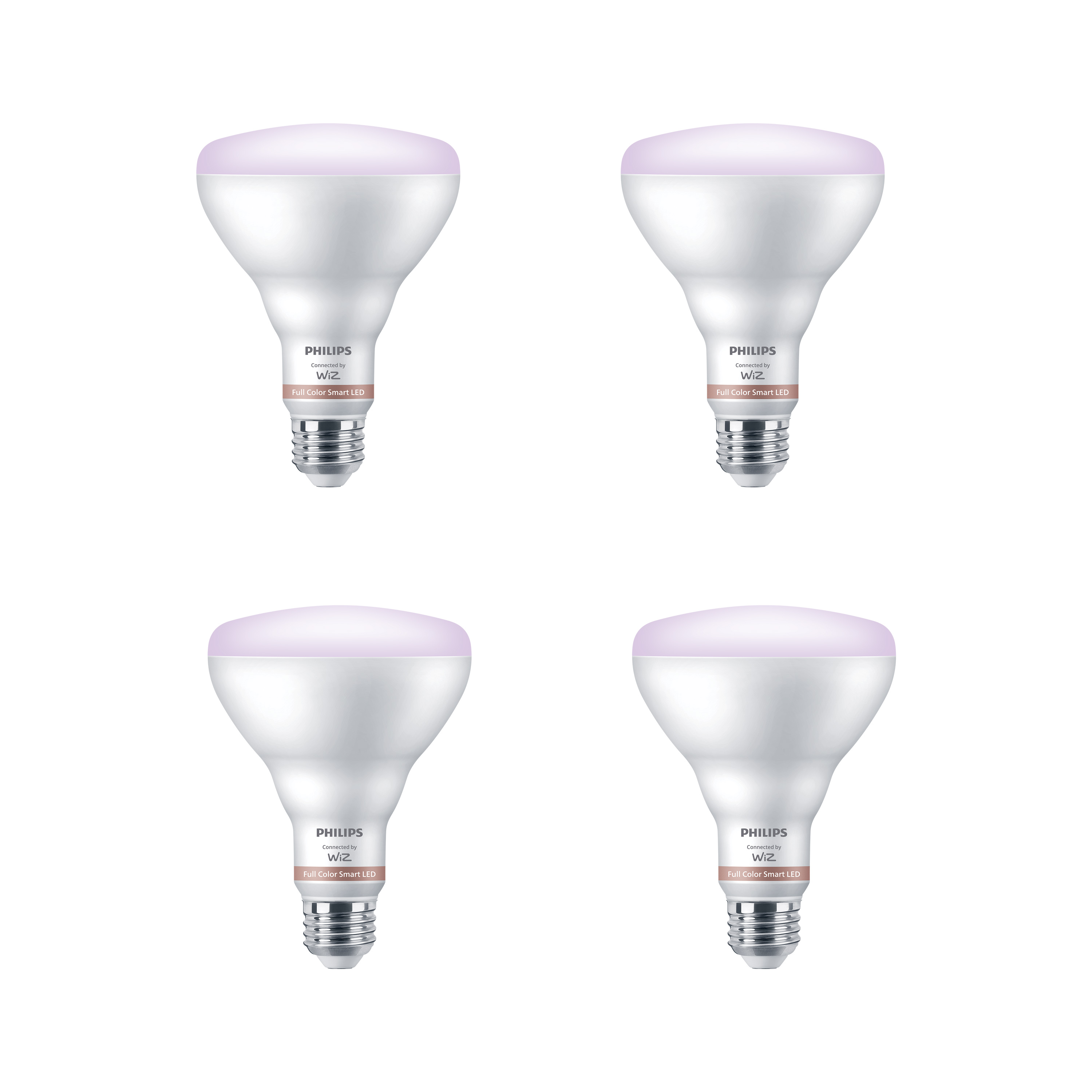 Philips Smart LED 65-Watt BR30 Floodlight Light Bulb, Color & Tunable White, Dimmable, E26 (4-Pack)