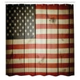 thumbnail image 3 of Ambesonne American Flag Shower Curtain, Wood Design Flag, 69"Wx70"L, Blue Red, 3 of 5